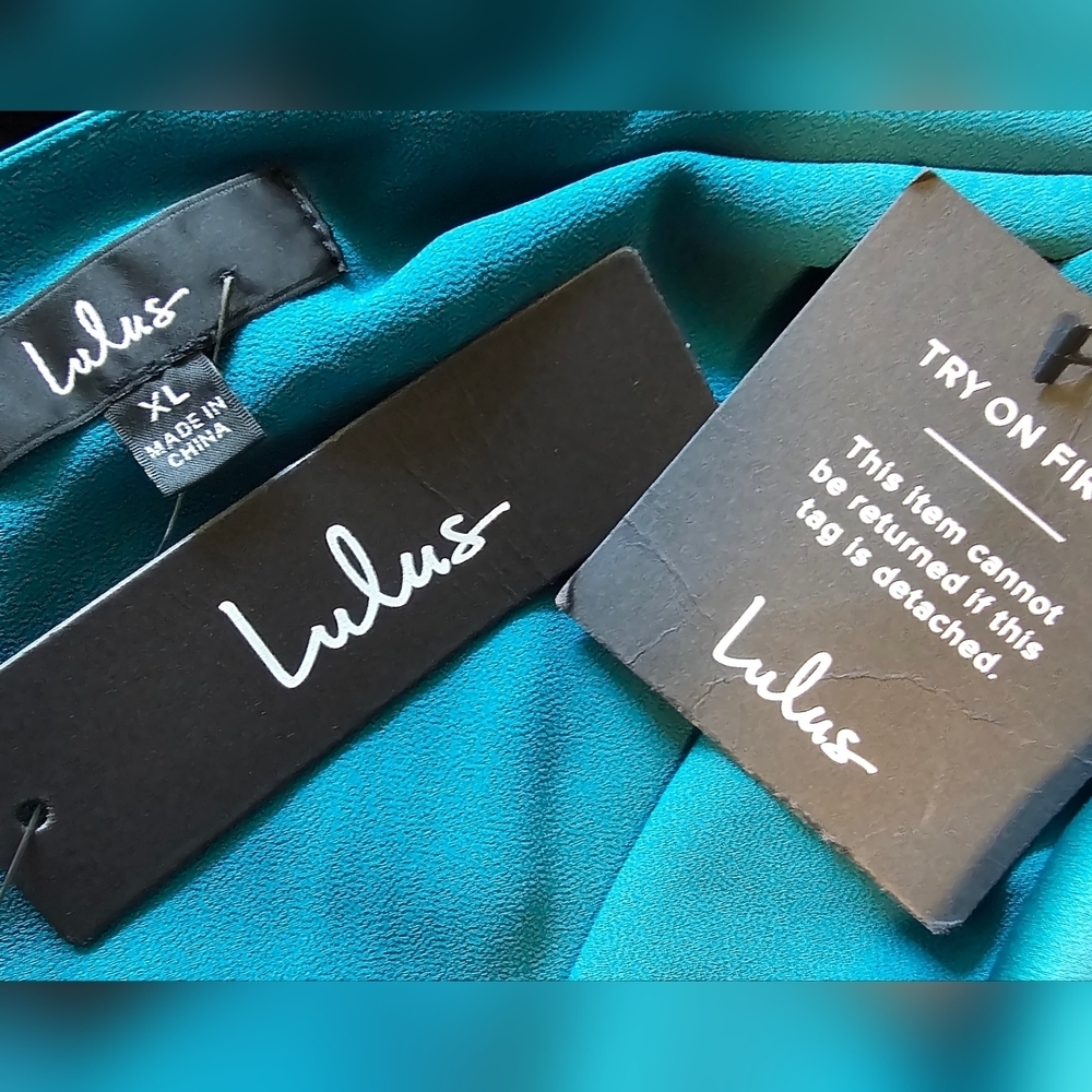 Lulus Dreaming of Elegance Dark Teal Satin One-Shoulder Maxi Dress, Size XL - Picture 10 of 10